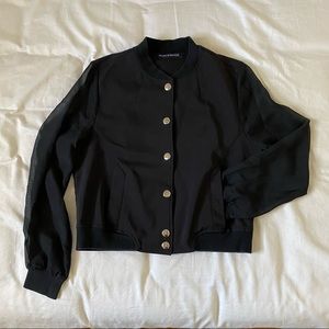 Black bomber jacket with pockets